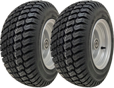 Parnells 16X7.50-8 Grass Lawnmower Wheel 4Ply P332 Tyre Steel Rim 25mm Bearing (Set Of 2) from B&Q