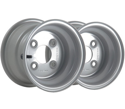 Parnells Silver 5.50X8 Steel Wheel Rims Stud 4" Pcd 66.7Mm Centre Hole 357Kgs Load (Set Of 2) Size 4
