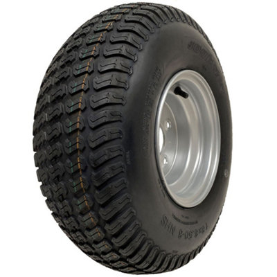 Parnells 18X6.50-8 Lawnmower Grass Tyre On Rim 4 Ply Wanda P332 4X100mm Pcd Rim Tubeless from B&Q