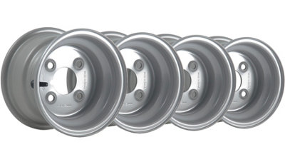 Parnells Silver 5.50X8 Steel Wheel Rims Stud 4" Pcd 66.7Mm Centre Hole 357Kgs Load (Set Of 4) Size 4
