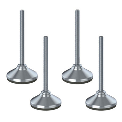 Parnells Stainless Levelling Foot M12X150 80mm Base & Anti-Vibration Pad 4000Kg-Set Of 4 from B&Q