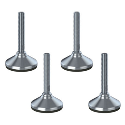 Parnells Stainless Levelling Foot M16X100 80mm Base & Anti-Vibration Pad 6000Kg -Set Of 4 from B&Q