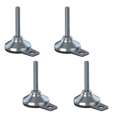 B&Q -  Stainless Levelling Foot M12X70 65mm Base & Anti-Vibration Pad 3600KgSet Of 4
