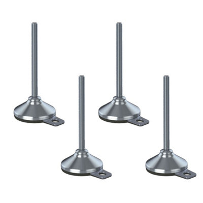 Parnells Stainless Levelling Foot M12X150 80mm Base & Anti-Vibration Pad 4000Kg -Set Of 4 from B&Q