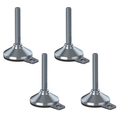 Parnells Stainless Levelling Foot M16X100 80mm Base & Anti-Vibration Pad 6000Kg -Set Of 4 from B&Q
