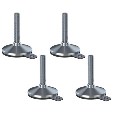 Parnells Stainless Levelling Foot M20X100 105mm Base & Anti-Vibration Pad 8800Kg-Set Of 4 from B&Q