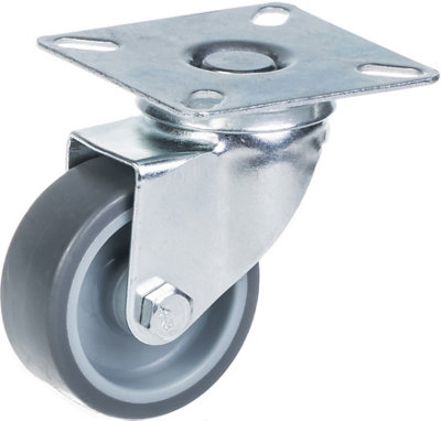 Parnells 50mm Swivel Castor With Grey Tpr-Rubber On Polypropylene Centre Wheel from B&Q