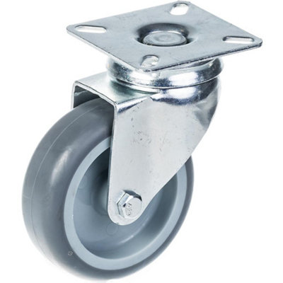 Parnells 75mm Swivel Castor With Grey Tpr-Rubber On Polypropylene Centre Wheel from B&Q