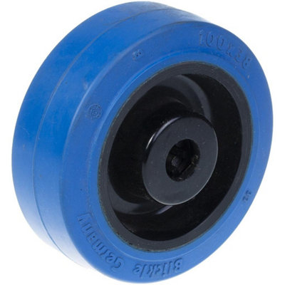 Blickle 80mm Wheel With Blue Elastic Rubber On Nylon Centre from B&Q