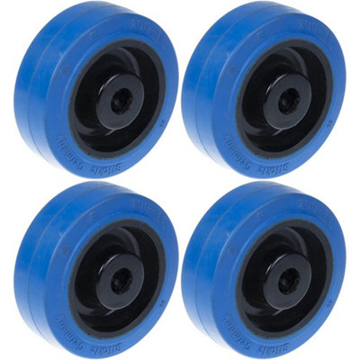 Blickle 80mm 3" Wheel Blue Rubber With Nylon Centre Strong 560Kg CapacitySet Of 4 from B&Q
