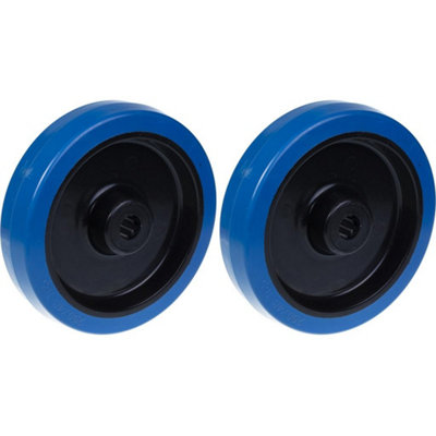 Parnells 200mm 8" Wheel Blue Rubber With Nylon Centre Stainless Bearing 800KgSet Of 2