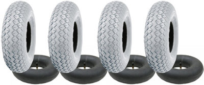 Parnells 2.80/2.50-4 Grey Mobility Scooter Tyre & Tube Set Pneumatic Tire Tr87 (Set Of 4) from B&Q