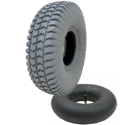Journey 260X85 Grey Mobility Scooter Tyre & Tube Set 3.00X4 Tire P6023 Non Marking Tread from B&Q