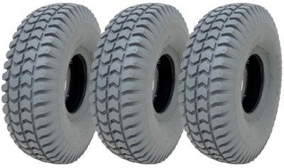 Parnells 260X85 Grey Mobility Scooter Tyre 3.00X4 Tire P6023 Non Marking Tread (Set Of 3) from B&Q