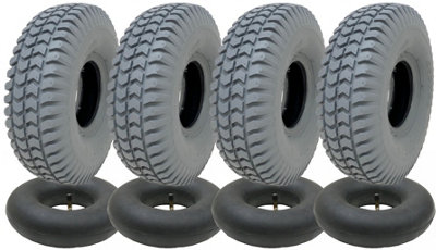 Journey 260X85 Grey Mobility Scooter Tyre & Tube Set 3.00X4 Tire P6023 Tread (Set Of 4) from B&Q
