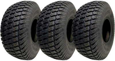 Parnells 15X6.00-6 Lawnmower Grass Tyres Turf Ride On Mower Tubeless P332 4Ply (Set Of 3) from B&Q