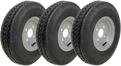 Parnells 4.80/4.00-8 Trailer Wheels Road Legal High Speed 6Ply 100mm Pcd Rim (Set Of 3) from B&Q