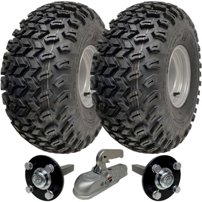 Parnells Black 22X11.00-8 Utility Atv Quad Trailer Kit Wheels Axles & Hitch P334 Capacity 900Kg