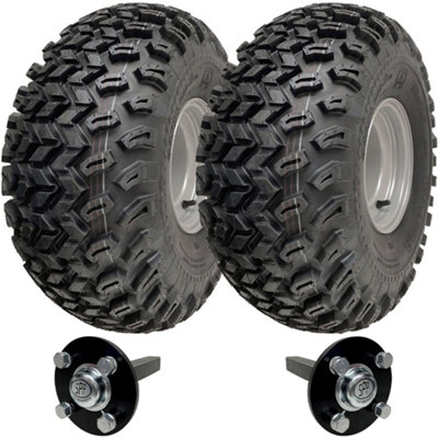 B&Q -  22X11.00-8 Atv Trailer Kit Utility Wheels Rims 35X35 Hub & Stub Axles 750Kgs