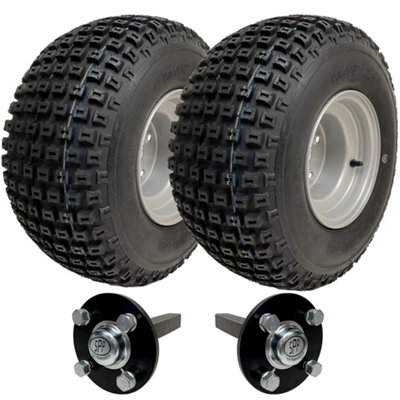 B&Q -  18X9.50-8 Atv Quad Trailer Kit Knobby Wheels Hub & Stub Axles 204Kgs Capacity