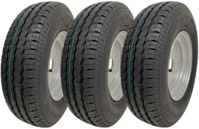 Parnells 145R10 Trailer Tyres & Wheels 4X100mm Pcd 84/82N Load Capacity 500Kg (Set Of 3) from B&Q
