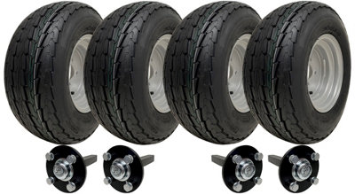 Parnells 20.5X8.00-10 Twin Axle Trailer Kit Road Legal Wheels + Hub & Stub Axles 750Kgs from B&Q