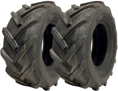 B&Q -  16X6.50-8 Open Centre Tyres Cleated Lug Industrial Plant Wanda P328 (Set Of 2)