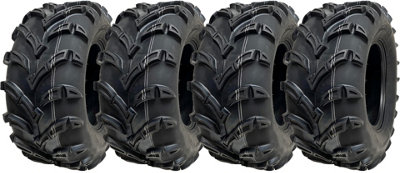 B&Q -  25X10.00-12 Atv Quad Tyres 6Ply Wanda P377 E-Marked Road Legal 50J (Set Of 4)