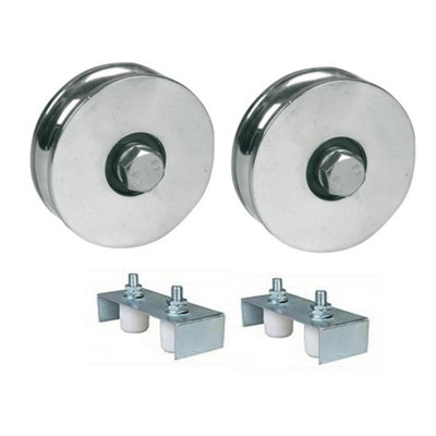 Parnells 125Mm R-Groove Wheel With Bb & 30X40 Gate Guides In Bracket X2 Size 2 B&Q