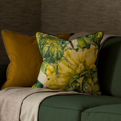 B&Q -  Voyage Easton Printed Feather Filled CushionLinen50 X 50Cm