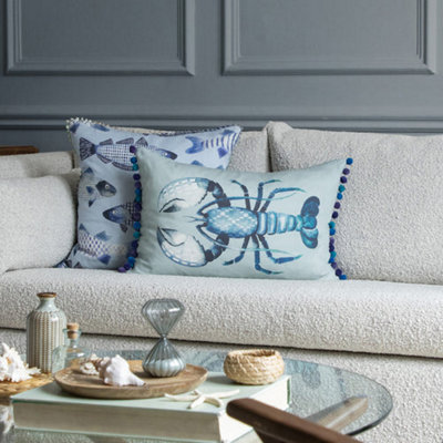Voyage Maison Voyage Gerroa Printed Feather Filled CushionSeafoam40 X 60Cm from B&Q