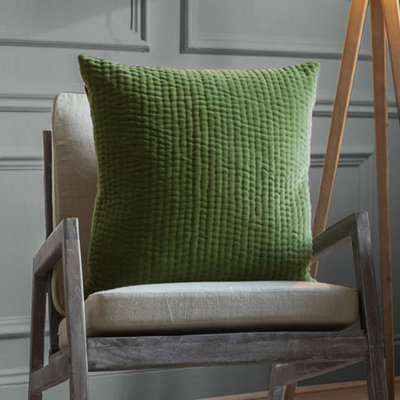 B&Q -  Voyage Haze Embroidered Feather Filled CushionGrass50 X 50Cm