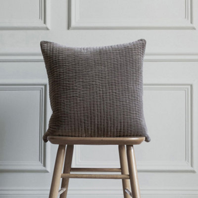 B&Q -  Voyage Haze Embroidered Feather Filled CushionIron50 X 50Cm