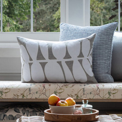 Voyage Maison Voyage Guava Embroidered Feather CushionSteel40 X 60Cm from B&Q
