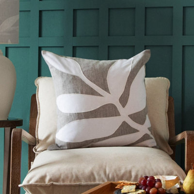 Voyage Maison Voyage Bodhi Embroidered Feather Filled CushionSteel50 X 50Cm from B&Q