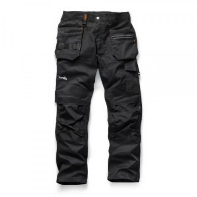 B&Q -  Trade Flex Work Trousers Black Hardwearing28In Waist32In Leg