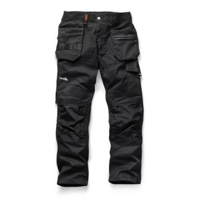 Scruffs Trade Flex Work Trousers Hardwearing - 32In Waist, 34In Leg Black