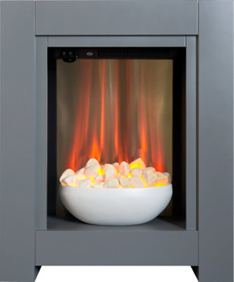 Adam Monet Fireplace Suite In With Electric Fire, 23 Inch Grey