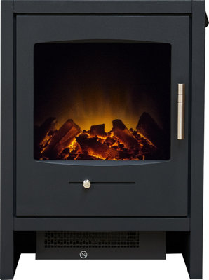 B&Q -  Bergen Electric Stove In Charcoal Grey