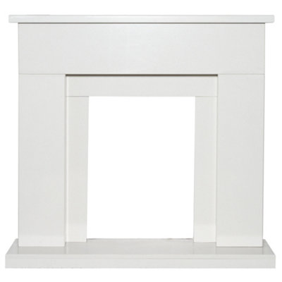 Adam Lomond Marble Fireplace, 39 Inch White