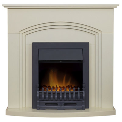 B&Q -  Truro Fireplace In Cream With Blenheim Electric Fire In Black41 Inch