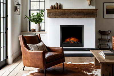 Acantha Ontario Electric Inset Wall Fire With Remote Control In Black