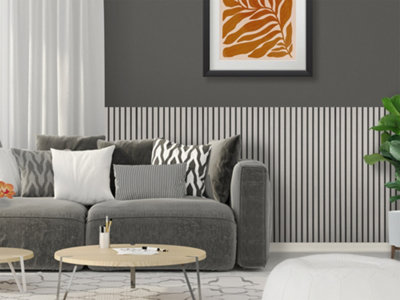 Fuse Acoustic Wooden Wall Panel In Grey Oak1.2M X 0.6M from B&Q