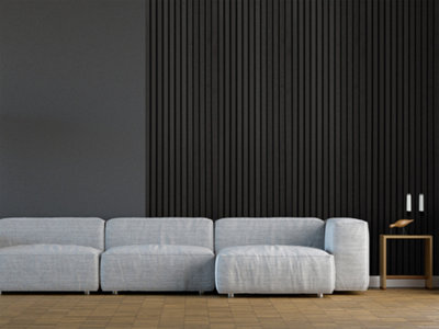 Fuse Acoustic Wooden Wall Panel In Black Oak2.4M X 0.6M from B&Q