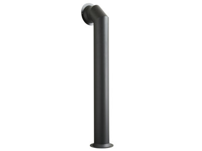 B&Q -  Extra Tall Angled Decorative Metal Stove Pipe In Charcoal Grey