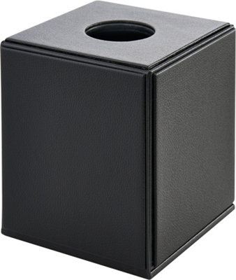 Corby of Windsor Corby Highland Hotel Collection Cube Tissue Box Holder In Black Pu Leather from B&Q
