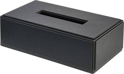 Corby of Windsor Corby Highland Hotel Collection Rectangular Tissue Box Holder In Black Pu Leather from B&Q