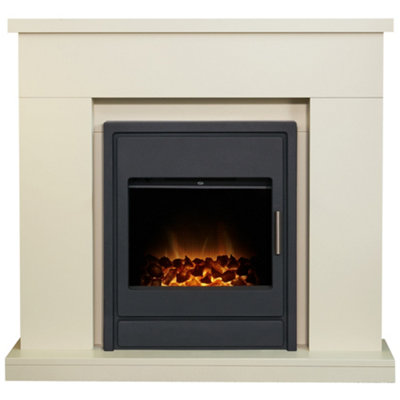 Adam Lomond Fireplace In Stone Effect & Alta Electric Fire39 Inch from B&Q