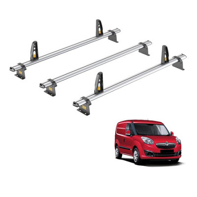 B&Q -  Vauxhall Combo (2012-2018) Roof Rack 3 Aluminium Roof Bars With LoadstopsUltibar PlusVg284-3
