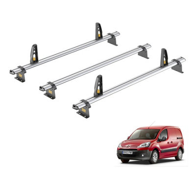 B&Q -  Citroen Berlingo (2008-2018) Roof Rack 3 Aluminium Roof Bars With LoadstopsUltibar PlusVg271-3